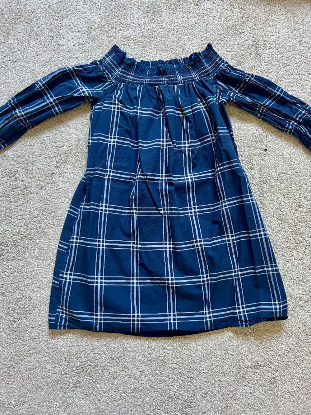 A&F Off the Shoulder Checkered Dress